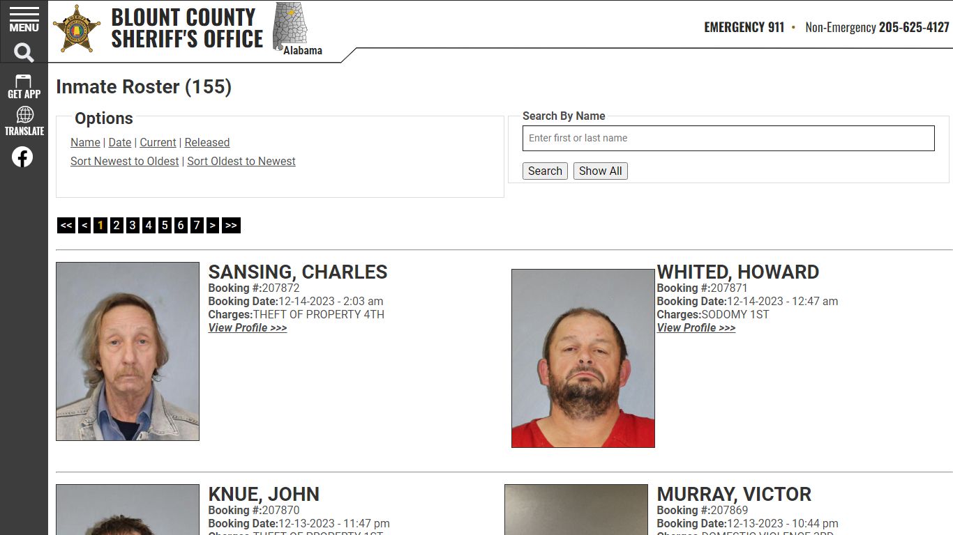 Current Inmates Booking Date Descending - Blount County Sheriff AL