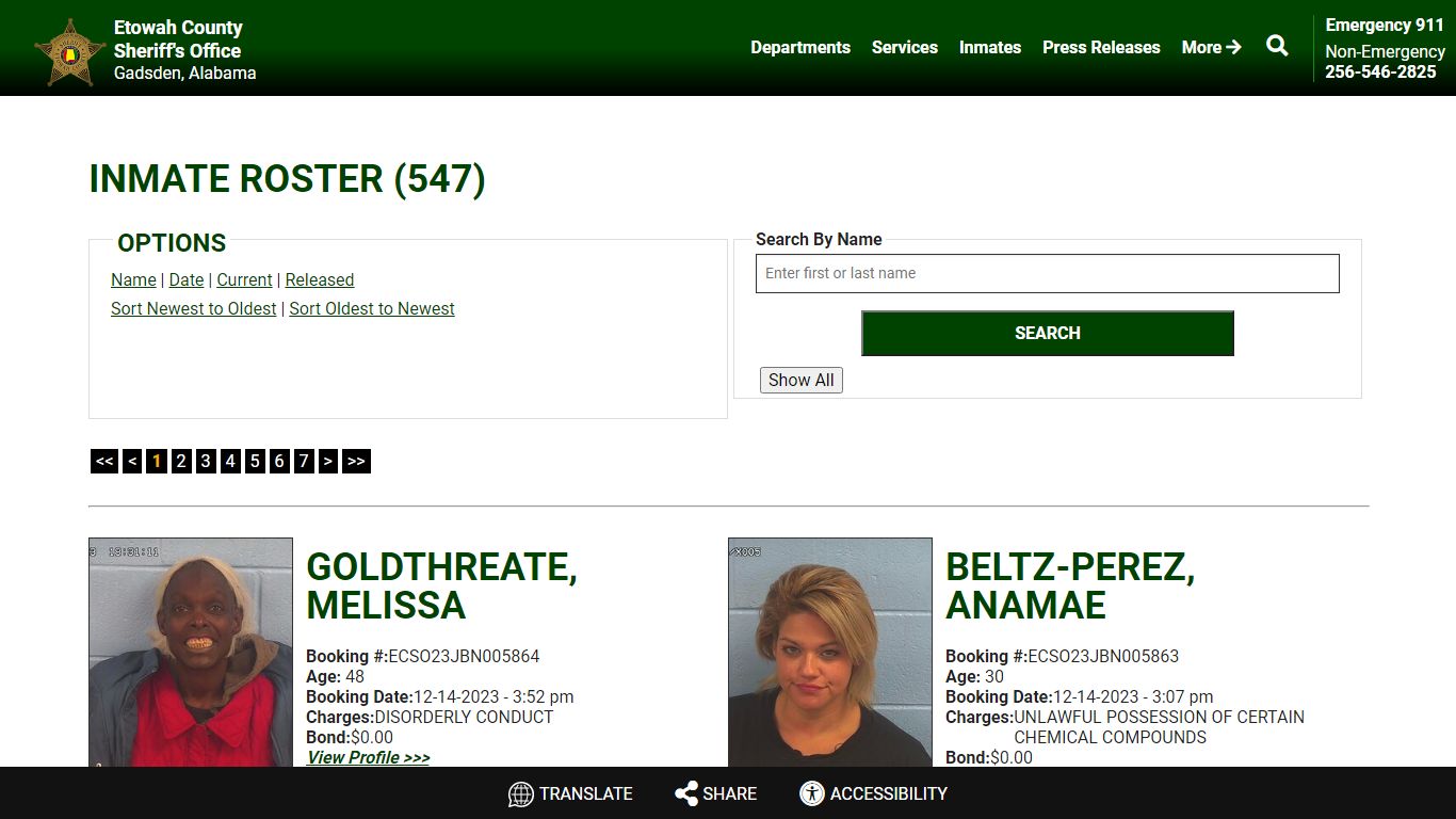 Inmate Roster - Current Inmates Booking Date Descending - Etowah County ...