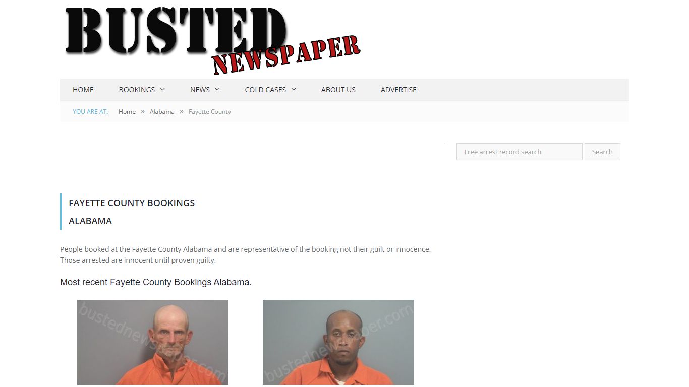 Fayette County, AL Mugshots - BUSTEDNEWSPAPER.COM